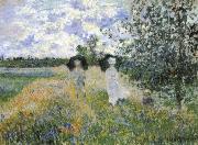 Claude Monet A walk near Argenteuil painting